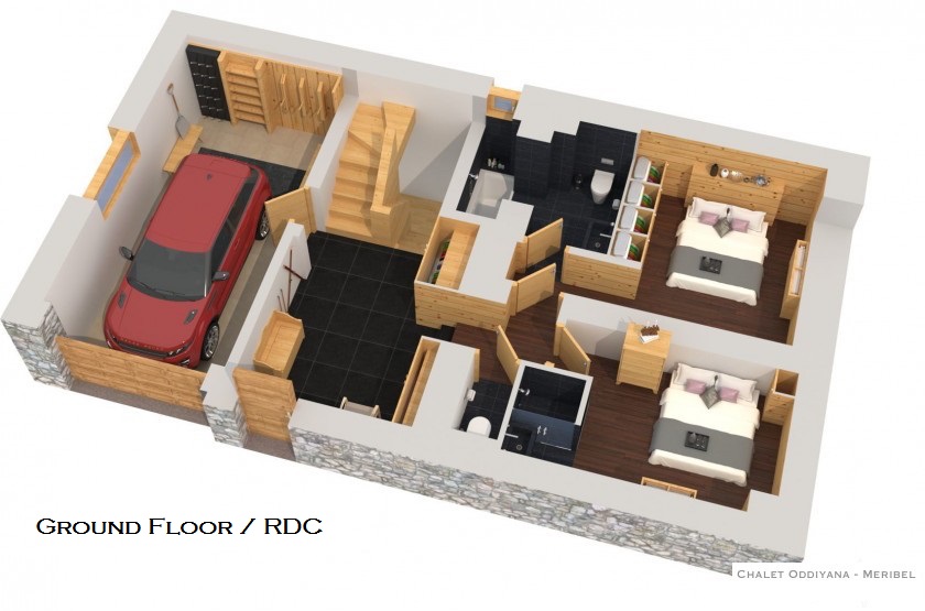 Bedrooms 3 and 4, Entrance, Ski Room with boots dryer